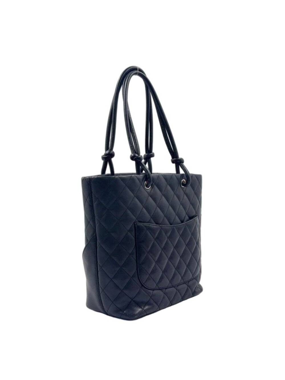 Chanel Cambon Line Leather Enamel Black Tote Silver - Picture 2 of 15